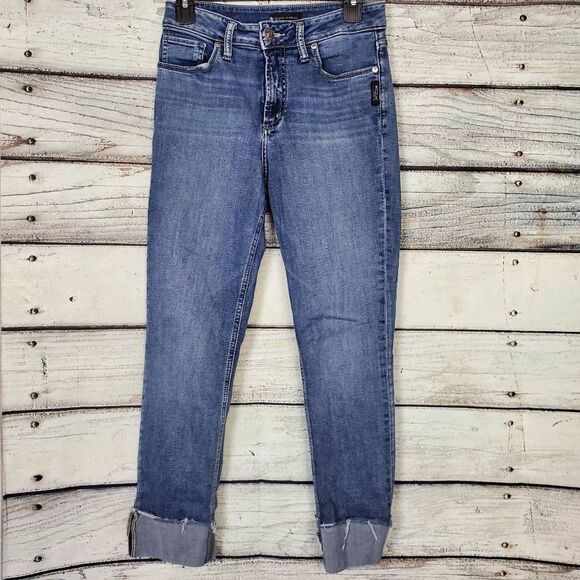 Silver Jeans Co. Avery Straight Women’s Jeans W28 L27 Medium Wash Stretch - Picture 1 of 7